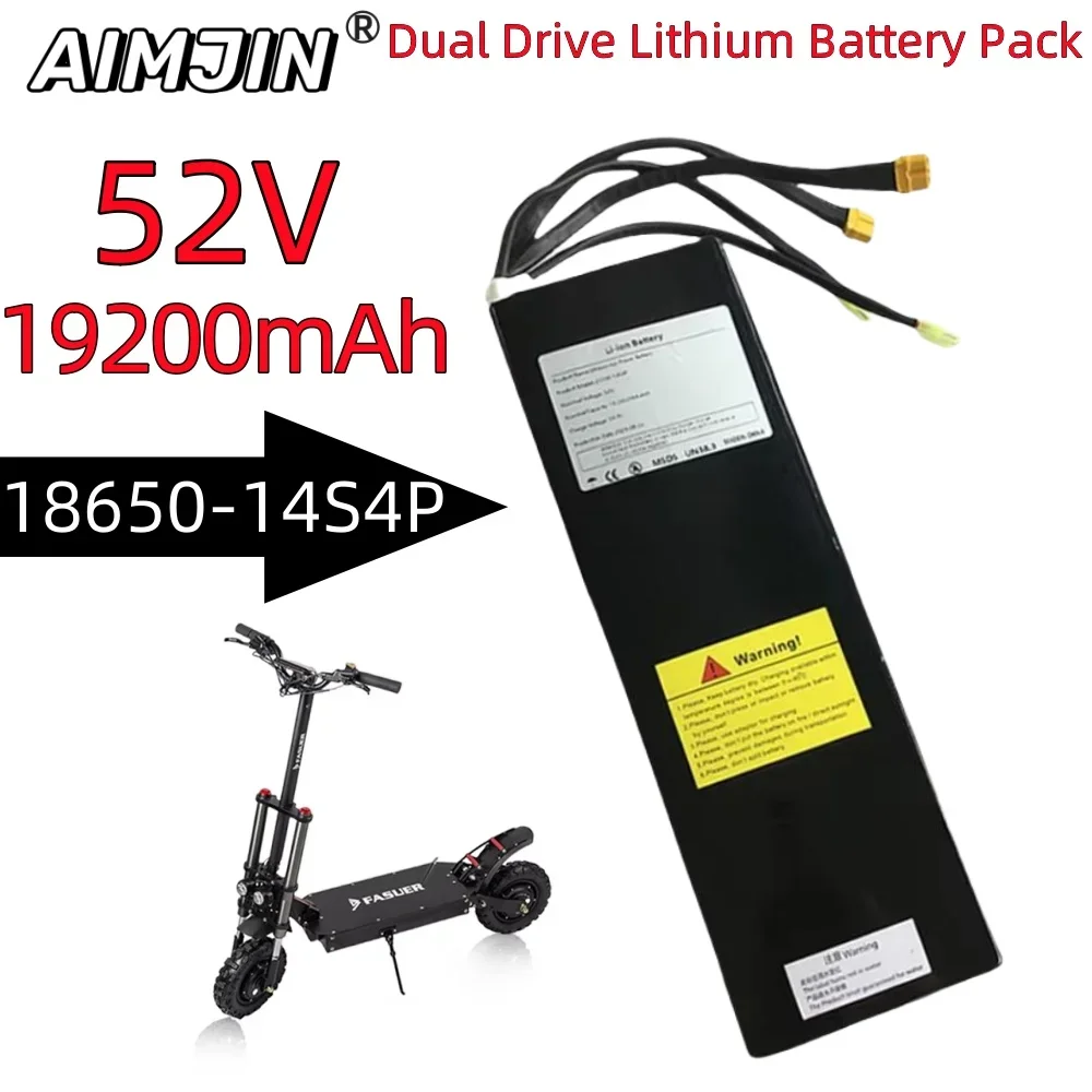 

14S4P 52V 19200mAh 21700 Lithium Battery Pack 19.2A Dual Port Fast Charging ,Suitable for Dual Drive Scooters Batteries