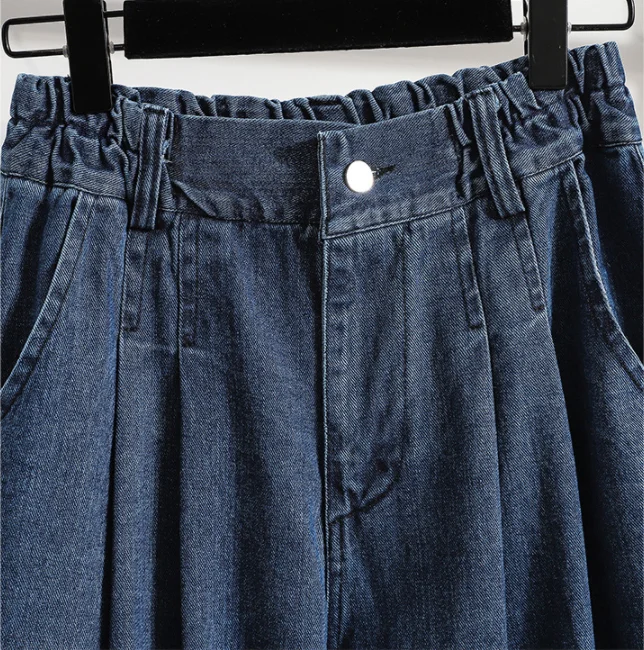 Jeans Casual da donna nuovo arrivo 2023 stile coreano Streetwear All-match pantaloni larghi a vita alta femminili alla caviglia in Denim