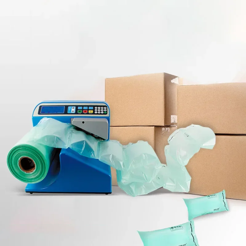 Buffer Macchina per cuscino d'aria Pellicola di sollevamento Gonfiatore per sacchetti per colonne d'aria Riempimento automatico Borsa per cuscino d'aria Pellicola per bolle Macchina per sacchetti di bolle
