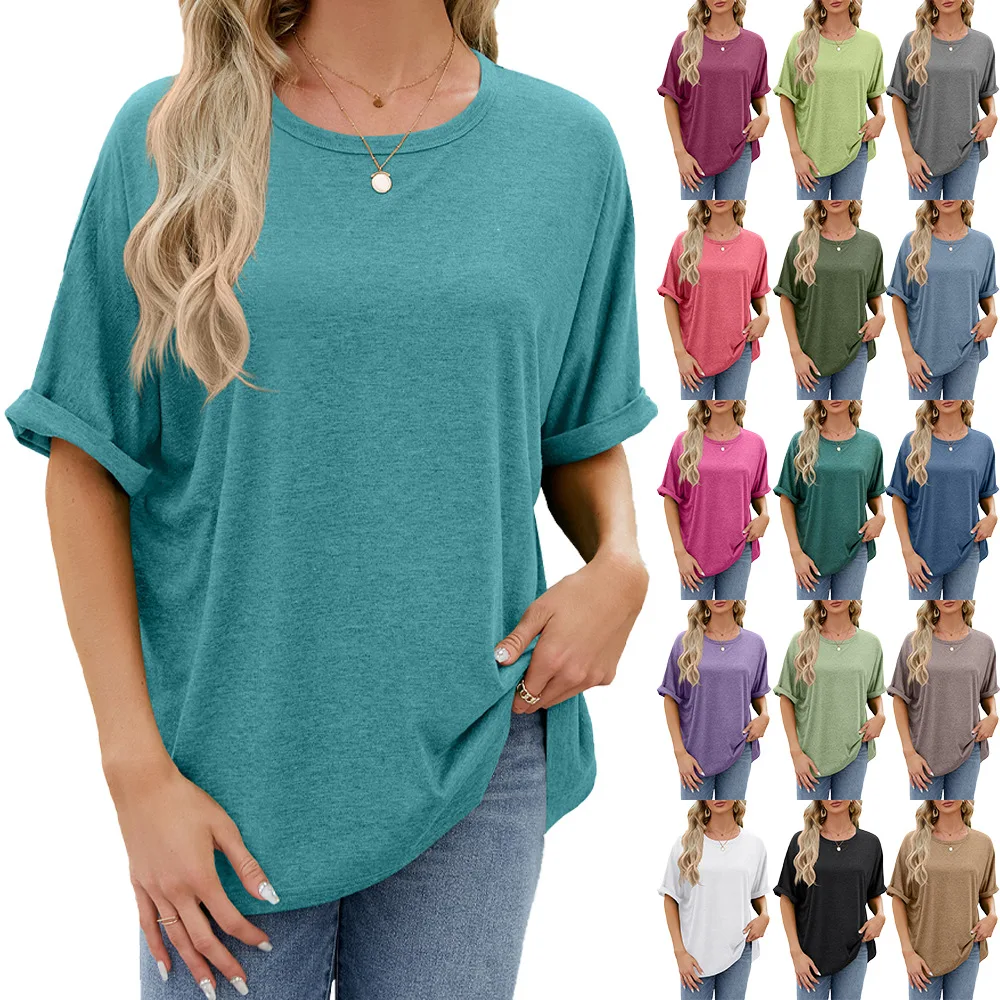 

Women's Casual Short Sleeve Tshirt 2024 Summer New Loose T-shirt Tops Women Camisetas Basicas Para Mujer Para Mujer Y2k Shirts