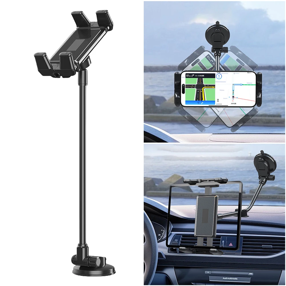 

Suction Cup Windshield Car Tablet Mount Adjustable Gooseneck Phone Bracket Windshield Cell Phone Support for Truck SUV Vehicle