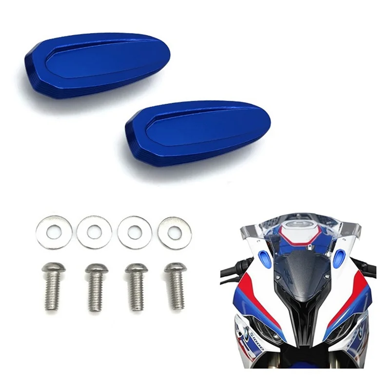 

Для BMW S1000RR 2019-2023 мотоциклетное зеркало заднего вида, базовая крышка, лобовое стекло, крышка отверстия для зеркала - синие детали-A93R