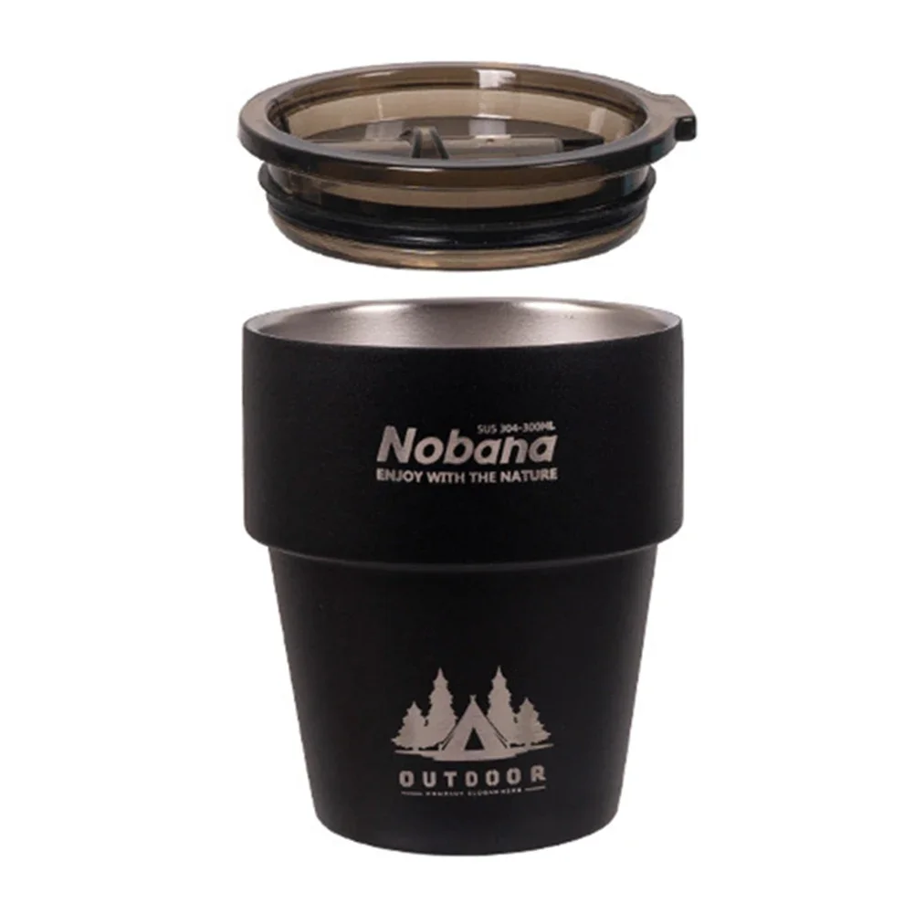 أكواب التخييم 300 مللي أكواب القهوة كوب من الفولاذ المقاوم للصدأ أكواب الشاي والحليب العزل الحراري مع غطاء أواني التخييم نزهة #3