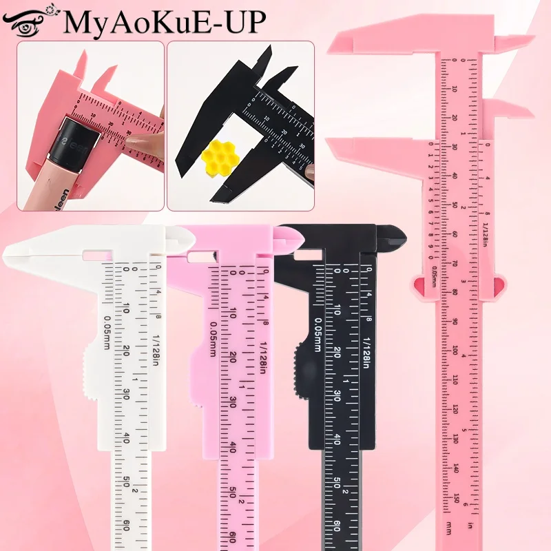 

80/150mm Portable Plastic Eyebrow Measuring Vernier Caliper Tattoo Microblading Caliper Ruler Permanent Makeup Measurement Tools