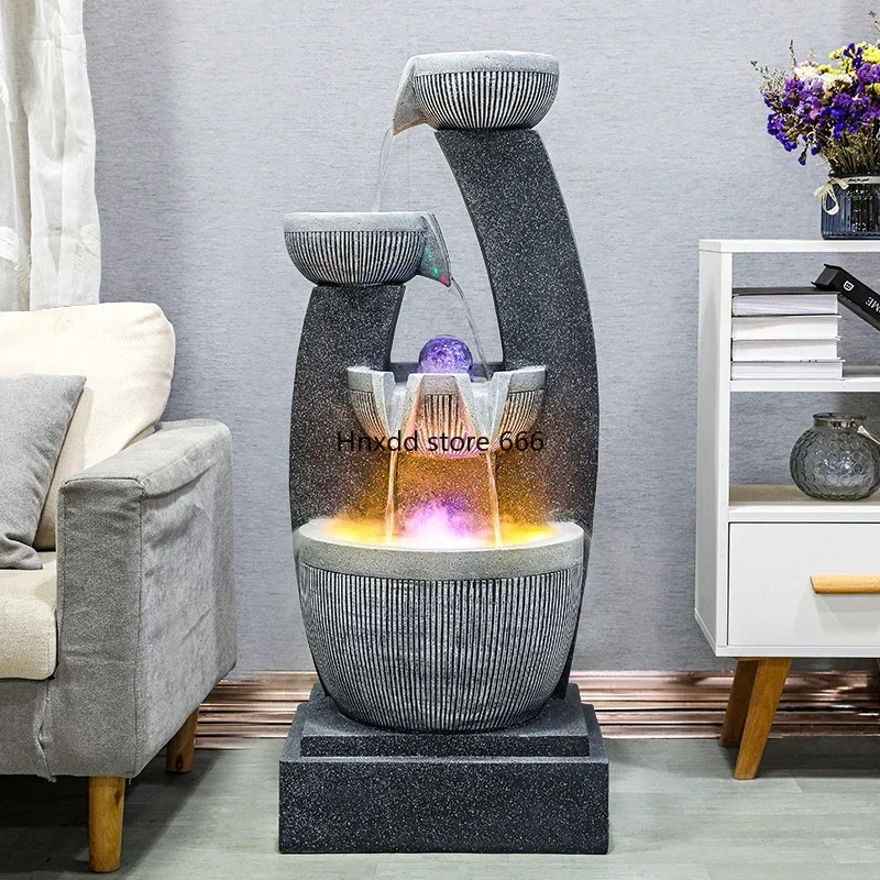 European-style running water fountain home living room indoor humidifier floor ornament