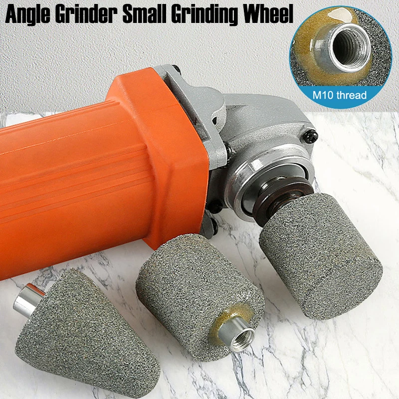 1PC M10 Thread Angle Grinder Grinding Wheel Granite Cobble Stone Carving Processing Polishing Bullet-shaped Column Grinding Head
