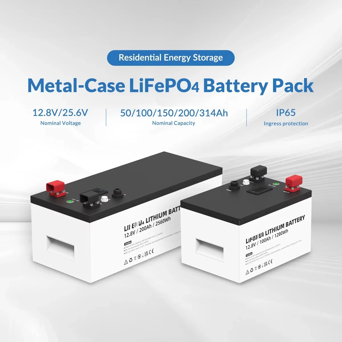 Home Energy Storage Lithium Battery Pack Lithium Ion 100ah 150ah 200ah 300ah 12v 25.6v LifePO4 Solar Battery