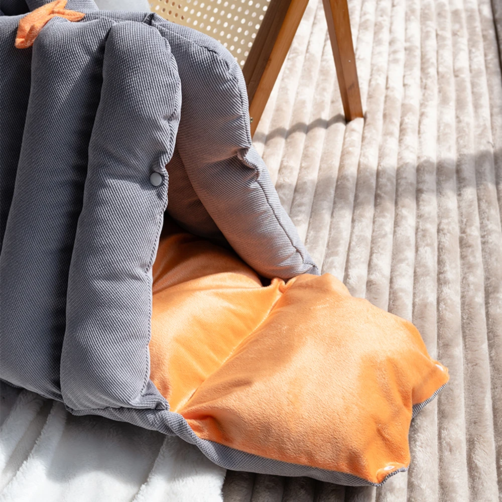 

Cozy Cat Cave Bed for Indoor Cats Enclosed Self-Warming Hideout with Soft Cushion Portable 3-in-1 Nest Design Converts to Open