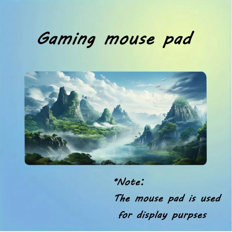 

Большой коврик для мыши с принтом «Зеленая горная пейзажная картина», мягкий резиновый коврик для мыши, натуральный эстетичный коврик для игровой клавиатуры, разные размеры