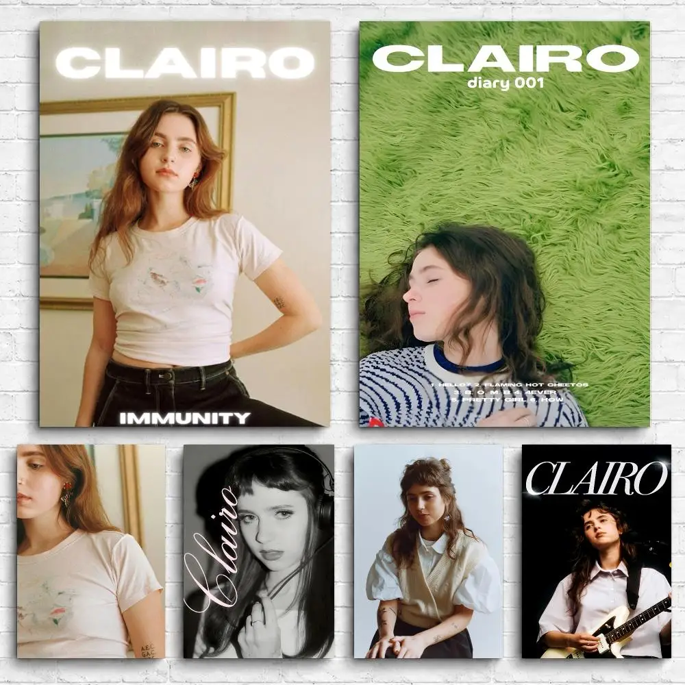 Singer Album C-Clairo Framed Wall Painting Canvas Poster Ready to Hang Wall Art for Bedroom Living Room Home Decor Gift