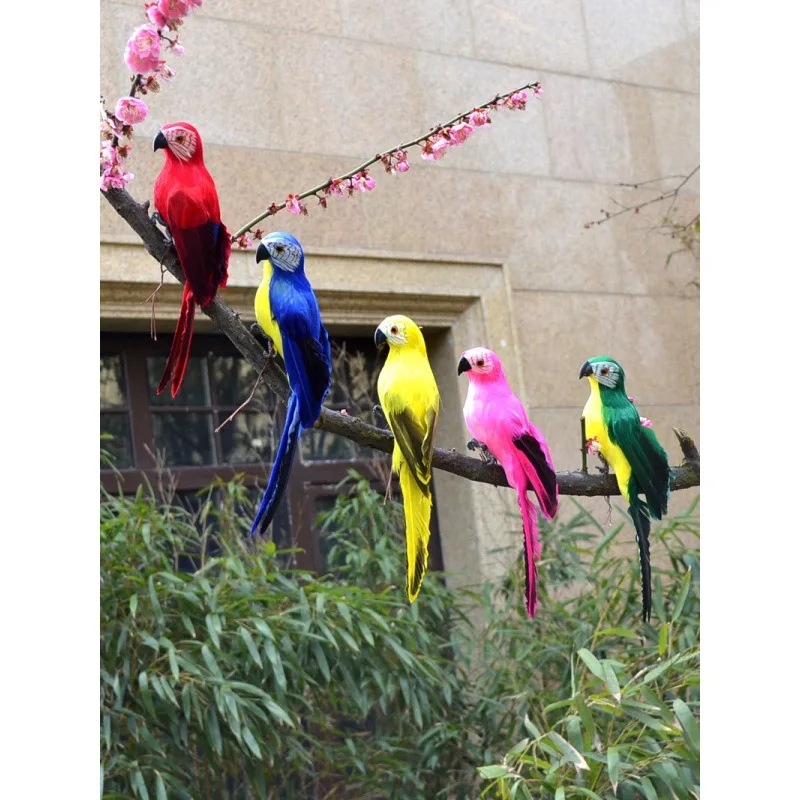 Figurine de perroquet de simulation faite à la main, ornement de pelouse créatif, plume d\'oiseau animal, accessoire de jardin, décoration, 25 cm,