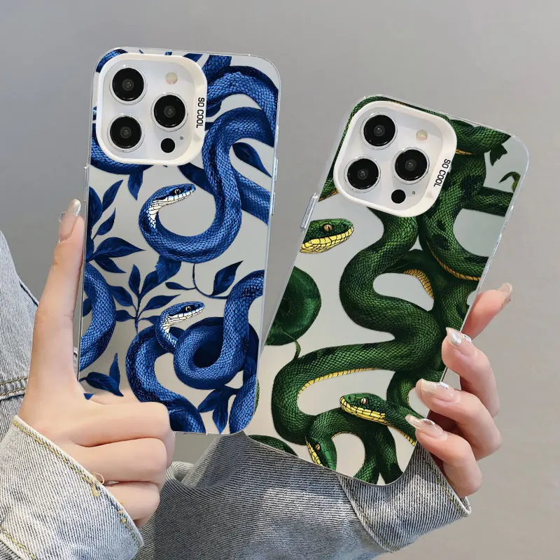 

Cool Creative Dark Snake Phone Case for iPhone 14 13 12 11 Pro Max 16 15 Pro Max 13 Mini 14 15 16 Plus Shockproof Back Covers