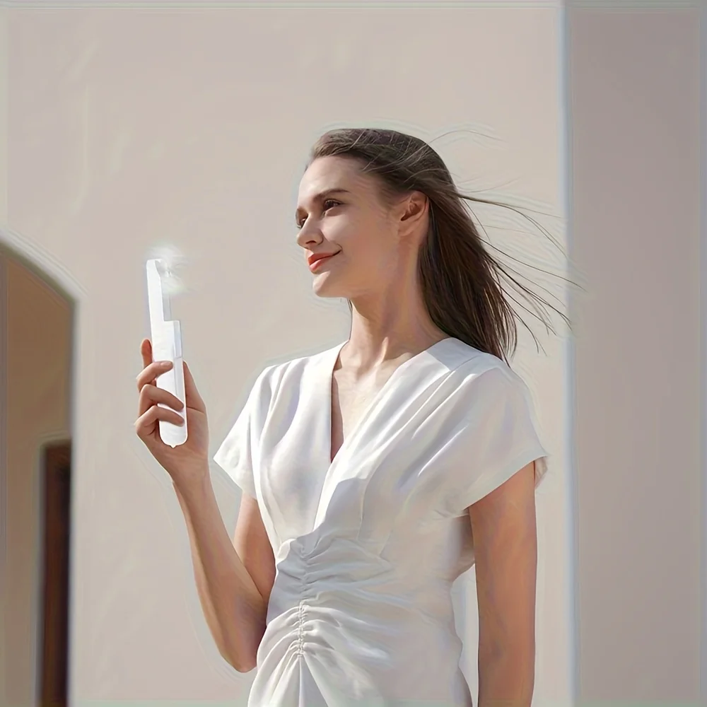 XIAOTREE Portable Mini Handheld Fan Small Pocket Fan USB Rechargeable Battery Fan Folding Cooling USB Hand Fan with Power Bank view 2