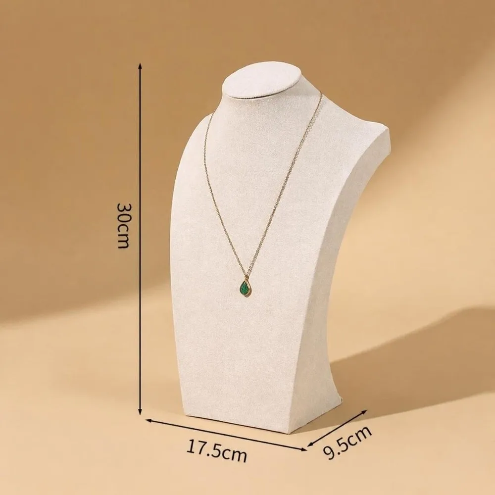 Durable Velvet Cloth Display Stand Neck Mold Human Shape Jewelry Show Rack Counter Use Ornament Holder Store Layout