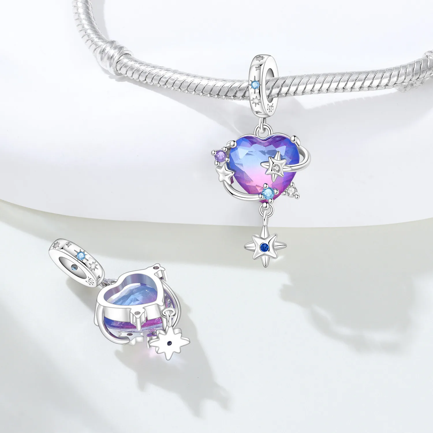 Orstarry 925 فضة الحب كوكب قلادة الخرز الأصلي سوار سحر مجوهرات حفلة DIY الهدايا العصرية