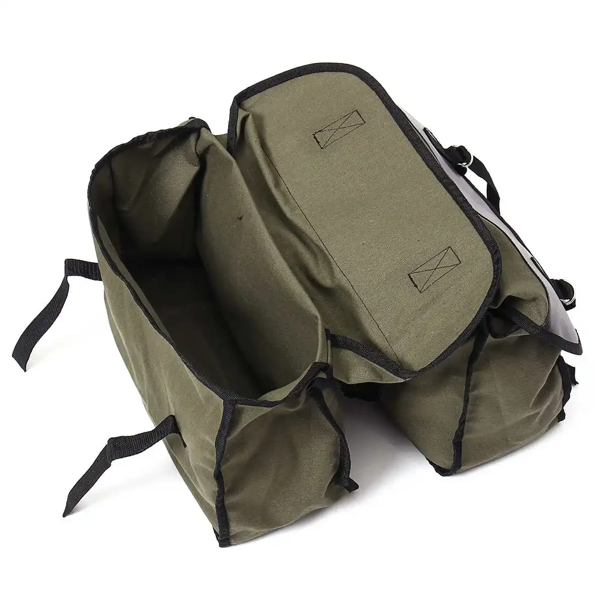 26L Army Green Canvas Motorcycle Saddle Bags Equine Back Pack For Honda For Taotao For Suzuki dr 650 For kawasaki 1000 / 19