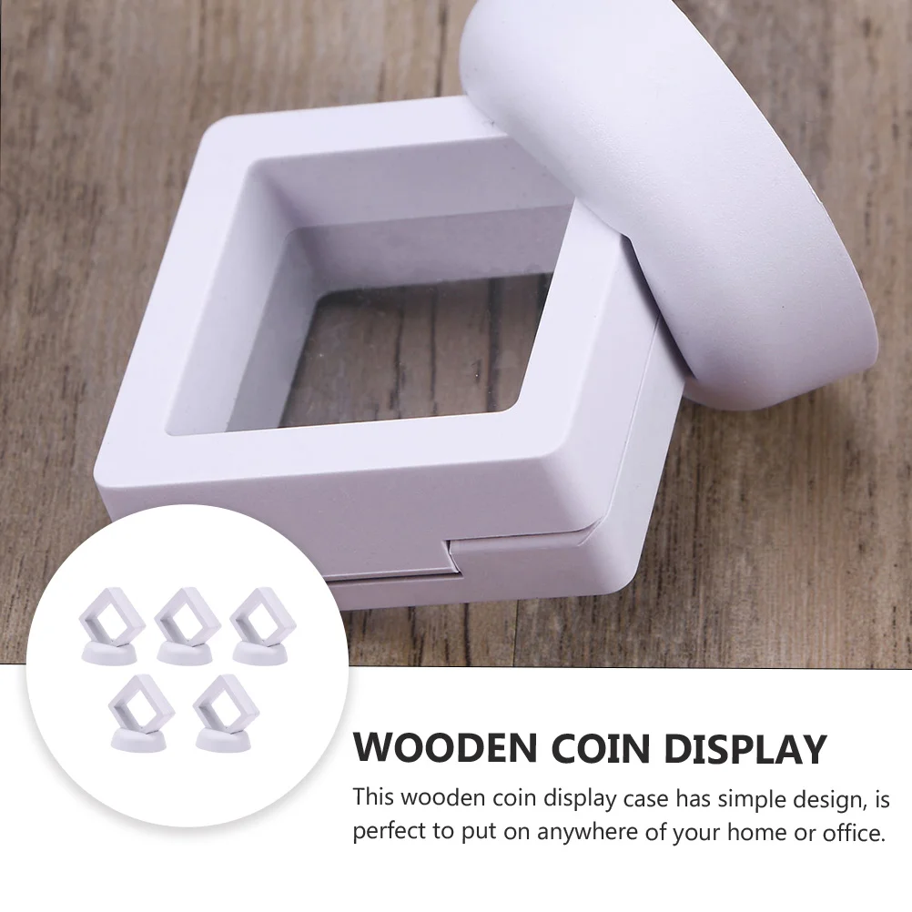 5 Buah Rak Display Koin St PP Plastik Rak Peringatan Penyimpanan Ganizer Casing Bingkai Rak Dekorasi Rumah Kantor