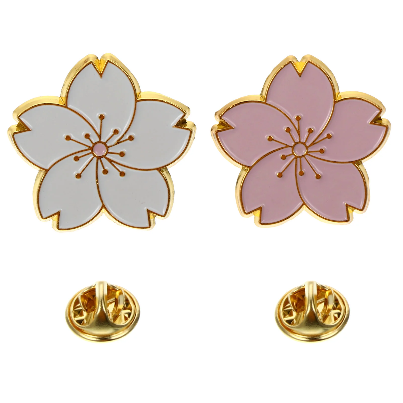 

2 Pcs Japanese Style Brooch Cherry Blossom Breastpin Clothing Stylish Alloy Zinc Party Dressing Women's Fixing