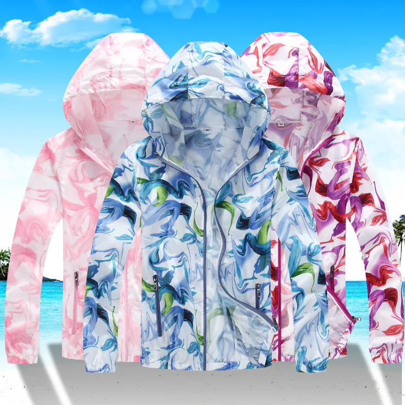 Couple's Lightweight Gradient Outdoor Fashion Sun Protection Clothing Women's plus Size Men's Summer Skin Windbreaker