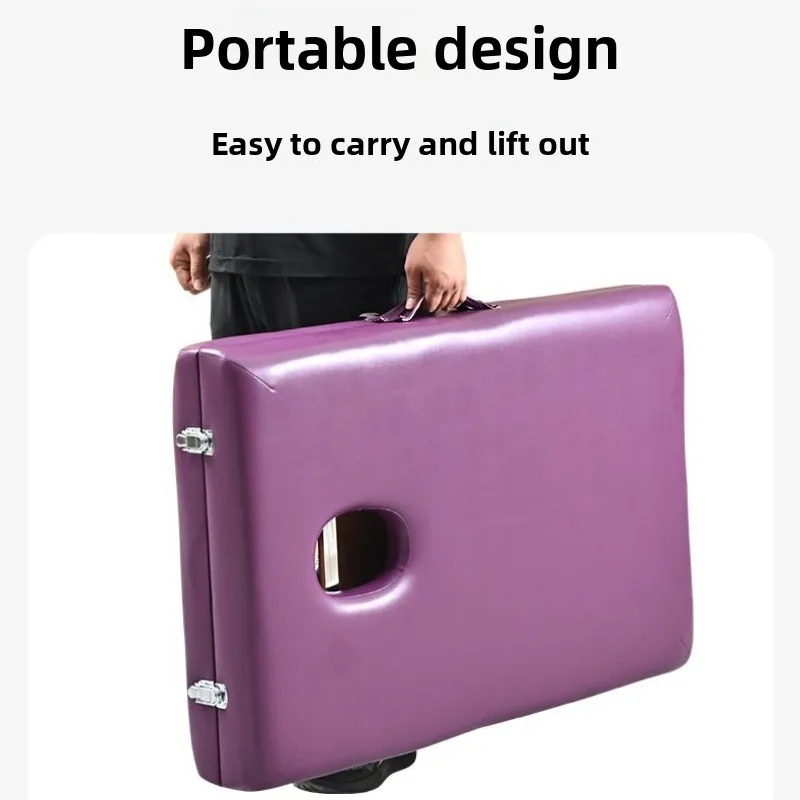 Lifting portable folding beauty massage bed, massage home moxibustion bed, fire therapy tattoo embroidery treatment bed