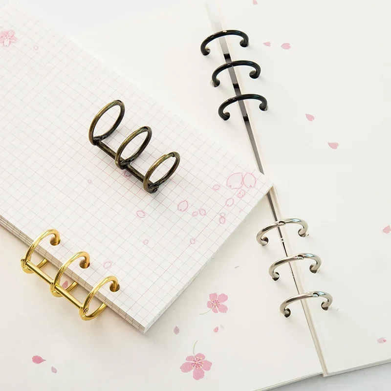 2 buah/Lot 3 Cincin cincin pengikat Notebook cincin terbuka kancing longgar klip pengikat Hoop untuk Aksesori Notebook DIY