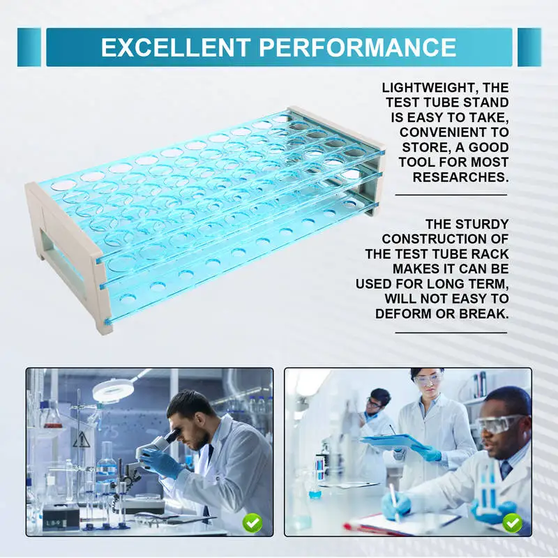 3PCS 18Mm 50-Well Opbergvak Laboratorium Buis Rekken Reageerbuis Rekken Centrifugebuis Rekken