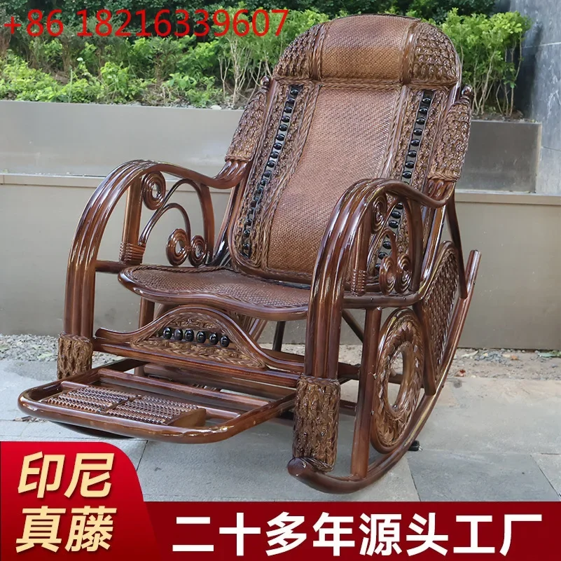 TAO Garden natural woven rattan chair new Chinese true rattan adult free chair recliner balcony lunch break