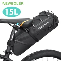 NEWBOLER-Bolsa para SILLÍN de bicicleta, impermeable, para bicicleta de montaña y carretera, 15L, gran capacidad, bolsa trasera plegable, accesorios para maletero