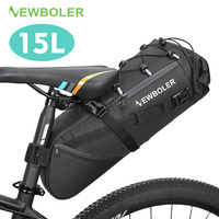 NEWBOLER Bike Saddle Bag Waterproof MTB Road Bicycle 15L Large Capacity Cycling Bag Foldabe Tail Rear Bag Trunk Accessories