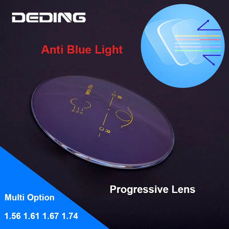 

1.56 1.61 1.67 Anti Blue Light Progressive Multifocal Lens Aspherical Anti Reflective Anti Scratch Prescription Optical Lenses