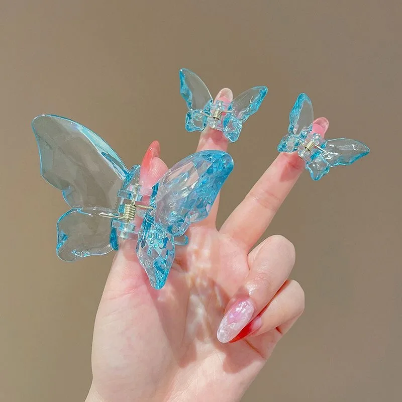 3Pcs/set Sweet Transparent Butterfly Hair Claw Clip  Clamp Hairpin Barrette Women Girl Temperament Headwear Party Accessories