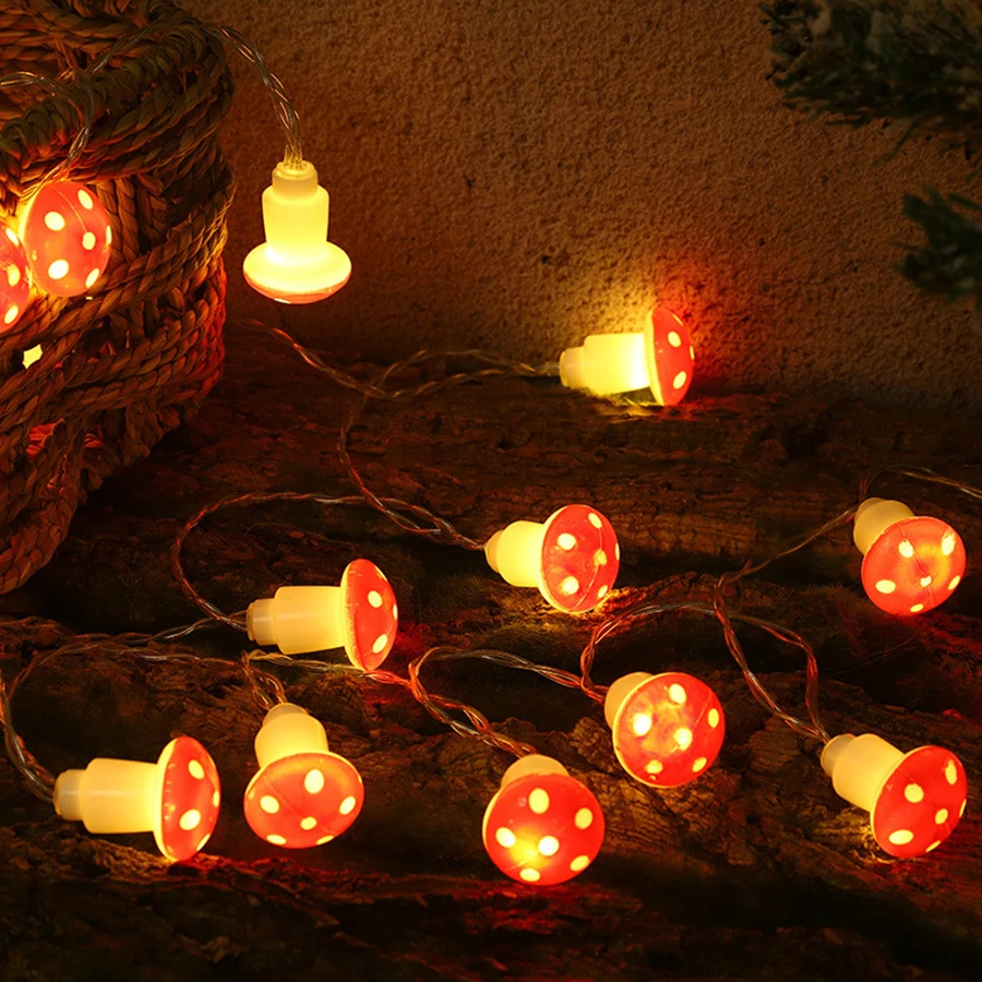 LED simulation mushroom decorative light string outdoor shopping mall lawn layout string lights