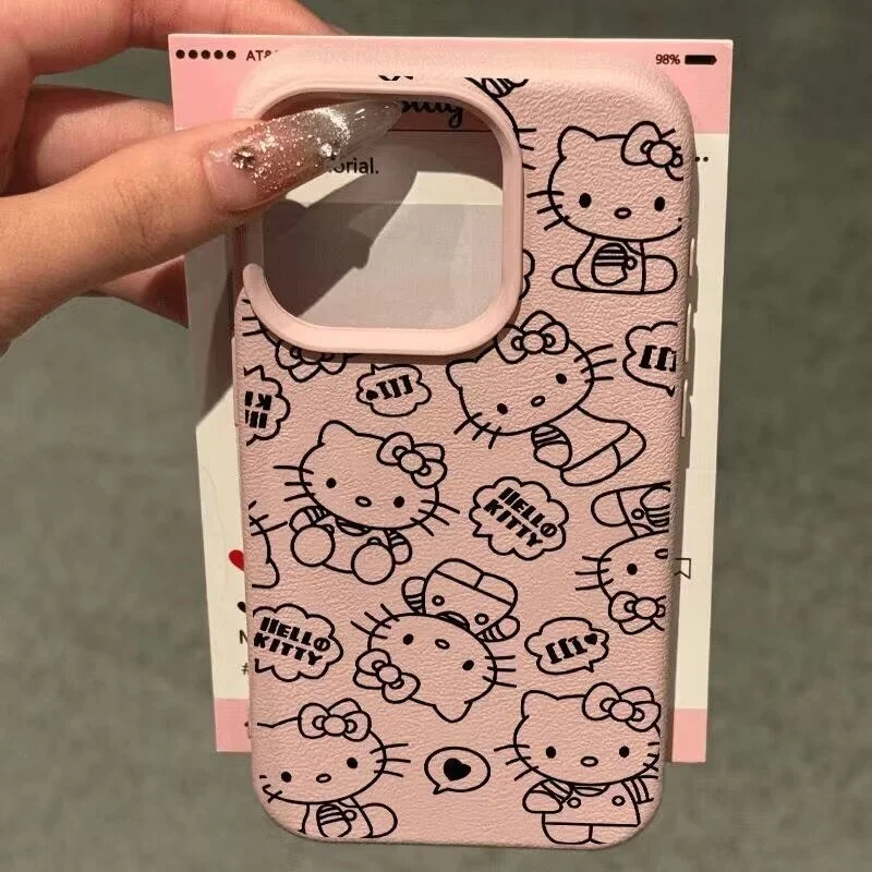 حافظة لهاتف شاومي ريدمي A5 A3 14C 12C 10C 9C A1 A2 نوت 13 14 12 Pro Plus 11 10 11S 10S غطاء نسيج جلدي هالو كيتي #6