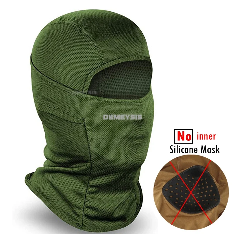 Tactical Camouflage Balaclava Mask Silicone Breathable Full Face Masks Outdoor Hunting Hiking Cycling Headgear  Scarf Cap