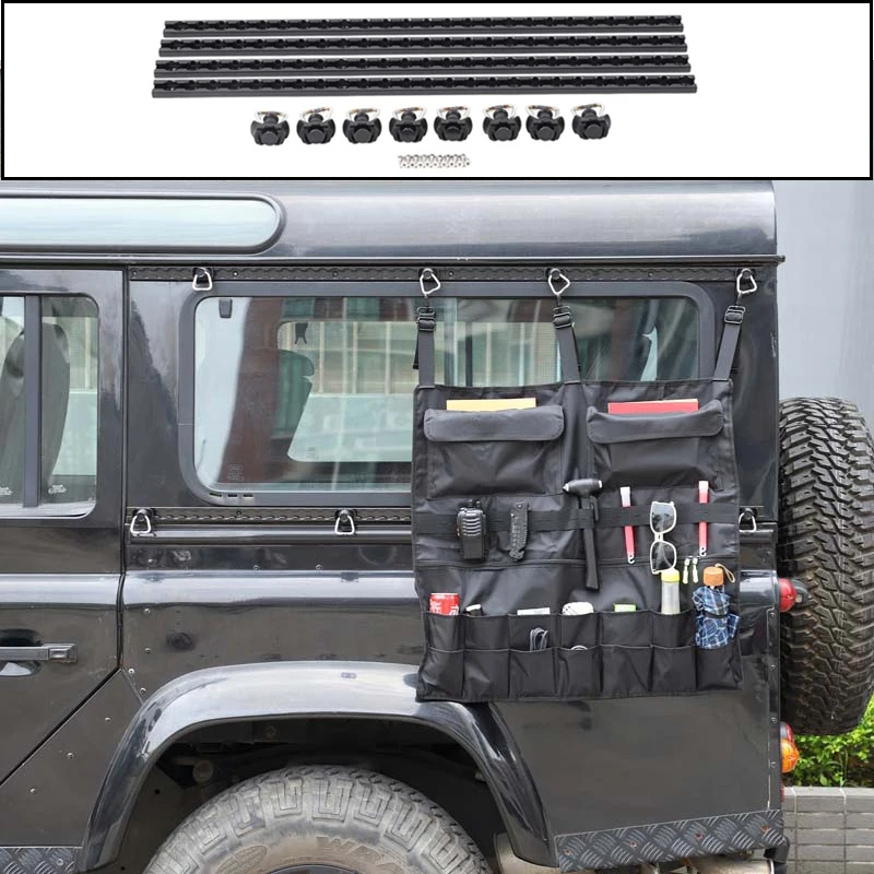 4pcs aluminum alloy black rear window outer expansion groove expansion bracket for Land Rover Defenders 90 110 2004-2018 model