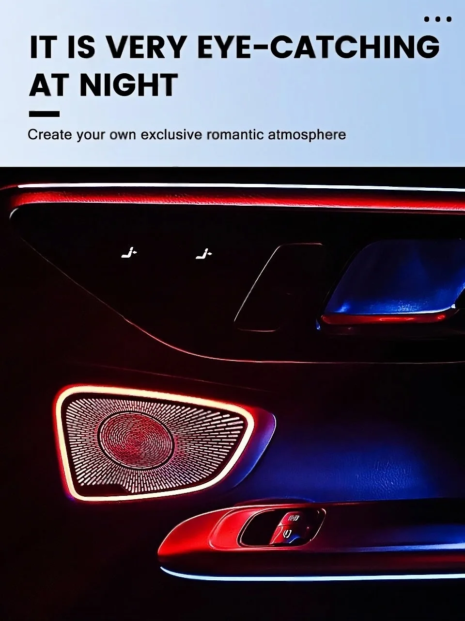 Für Benz C-Klasse W206 GLC X254 2022-2026 64 Farben LED 4-Türen Beleuchtete Abdeckung Auto Neue LED-Lautsprecherabdeckung Auto-Zubehör Interieur – Detail 2