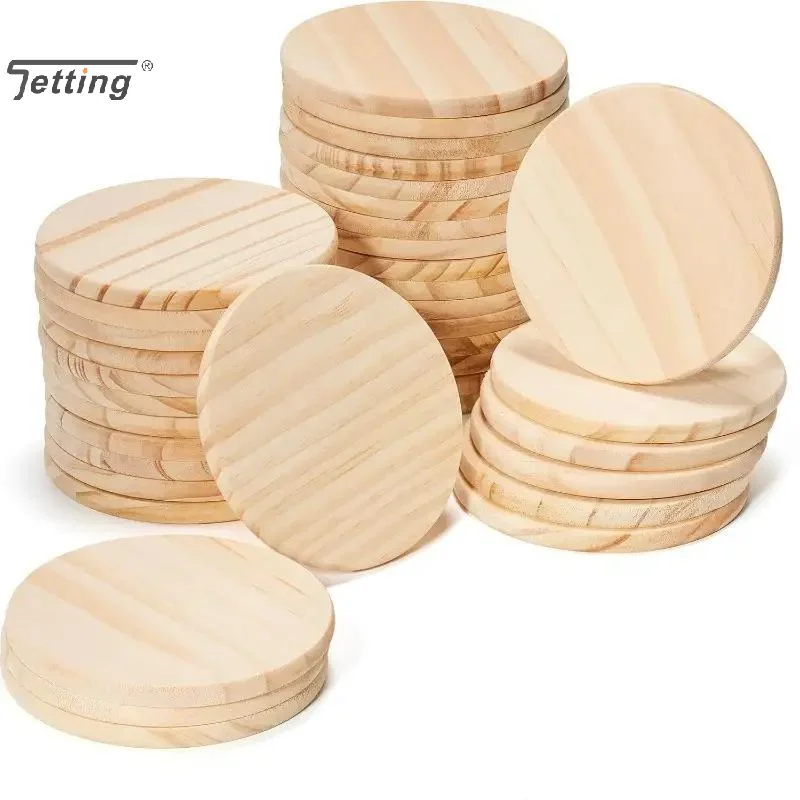1/3/5Pcs Unfinished Natural Wood Coasters Non Slip Heat Resistant For Home Kitchen Coffee Bar DIY Projects
