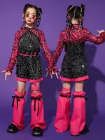 K-pop-Disfraz de baile callejero de Jazz Y2K para niñas, ropa de pasarela de modelado de rendimiento de escenario, marea brillante, ropa fresca para niños