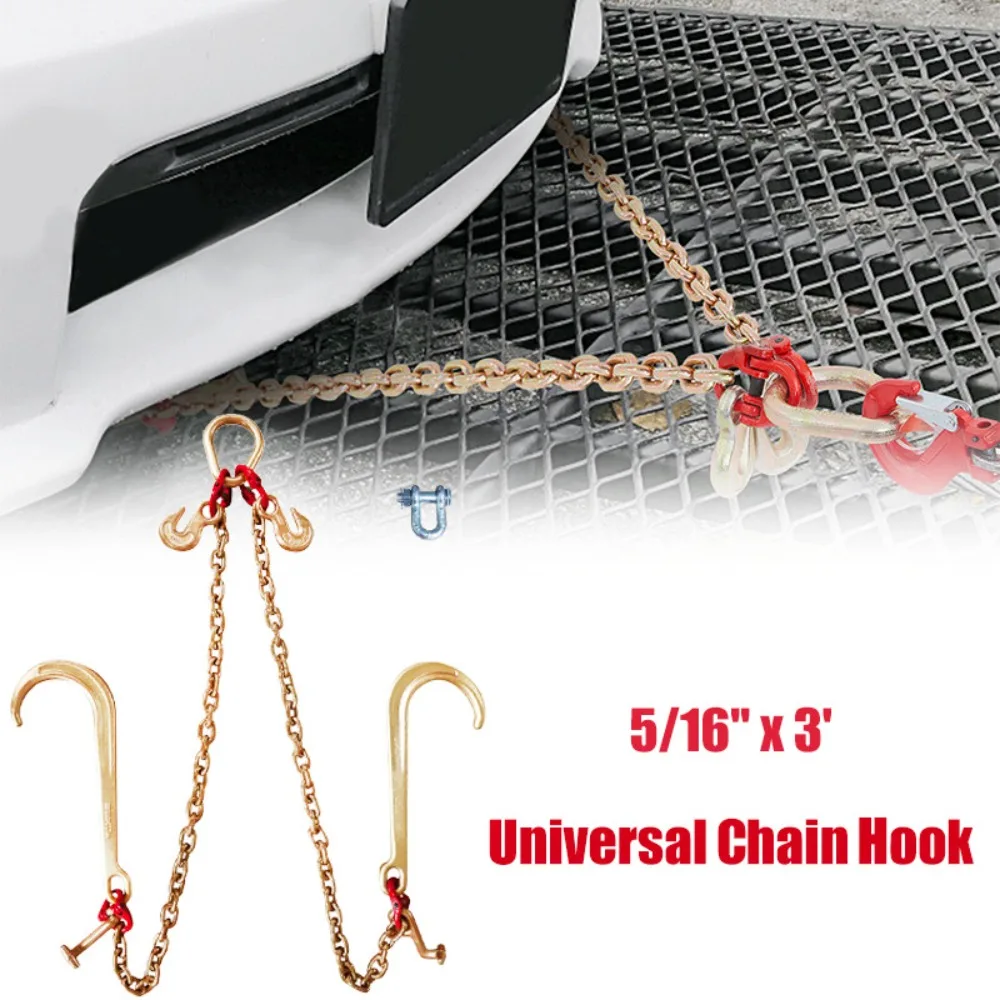 

Tow G80 Recovery V Chain w/ 5/16'' x 3 FT Legs Grab Bridle w/ RTJ Hooks 9260 lbs