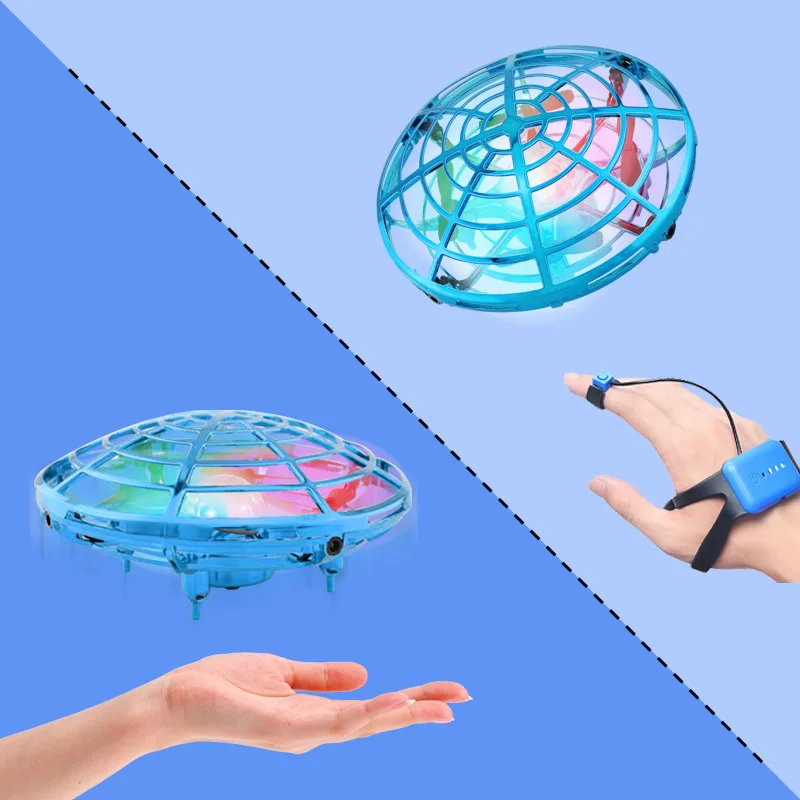 Mini Watch RC UFO Drone With Light Gesture Sensing Quadcopter Anti-collision Flying Ball Helicopter Drones Toys Boys Girls