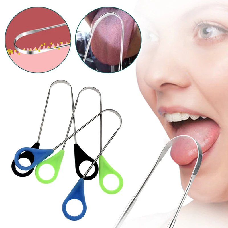 1PCS Stainless Steel Tongue Scraper Oral Tongue Cleaner Brush Tongue Toothbrush Oral Hygiene High Quality Tounge Scraper