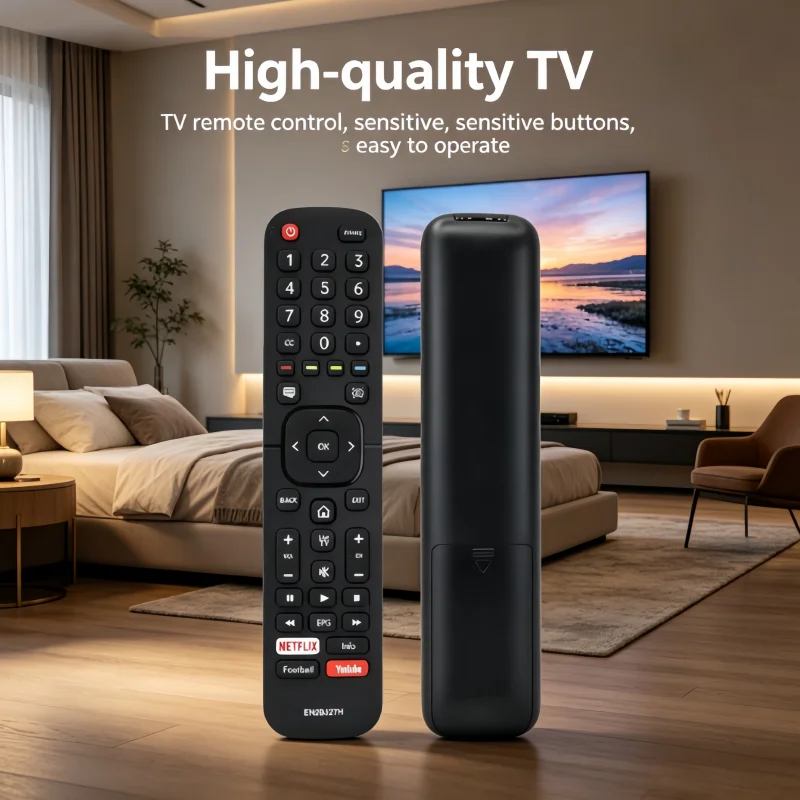EN2BJ27H Replacement Remote Control for Hisense LED LCD Smart TV, with Netflix YouTube Shortcut Buttons, No Setup Required