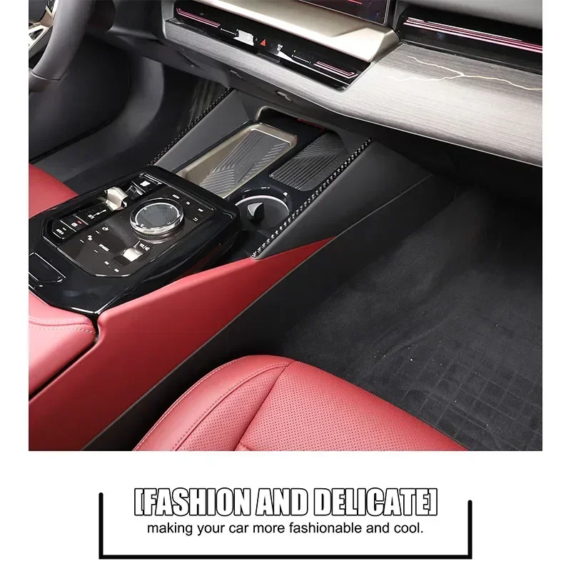 

For BMW 5 Series G60 2024+ Car Center Console Side Decorative Strip Soft Carbon Fiber Interior Accessories