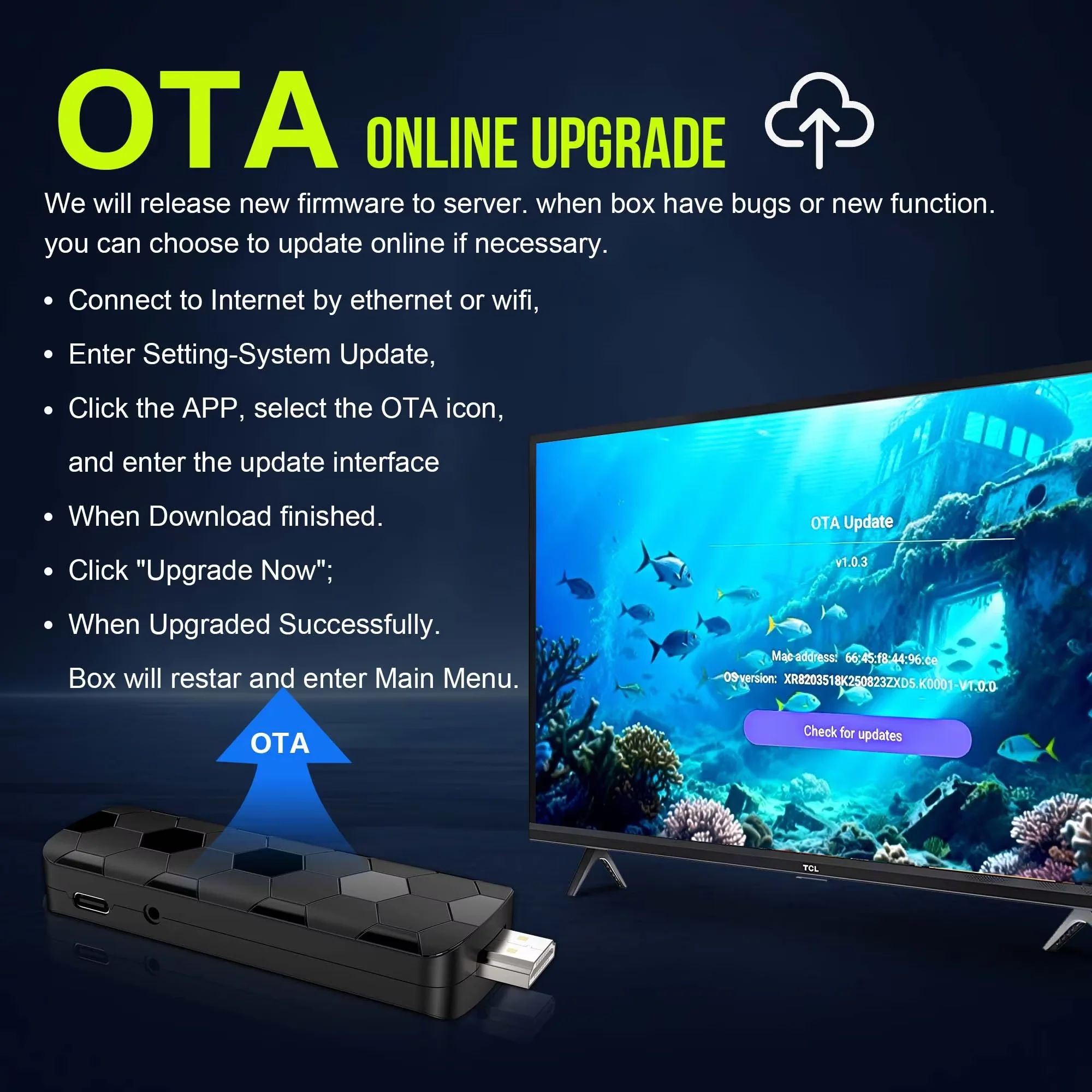 TV Stick Mortal R3+ Android 16, 8 GB, 128 GB, control remoto por voz, WiFi 6, inalámbrico, HDMI, H.264, YouTube, pantalla 4K, cine en casa