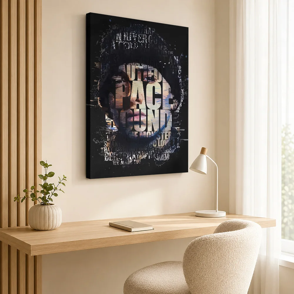 Text Art Portrait of a Person Canvas Print Poster Personalized Motivational Typography Wall Paintings Decoration for Gym Office