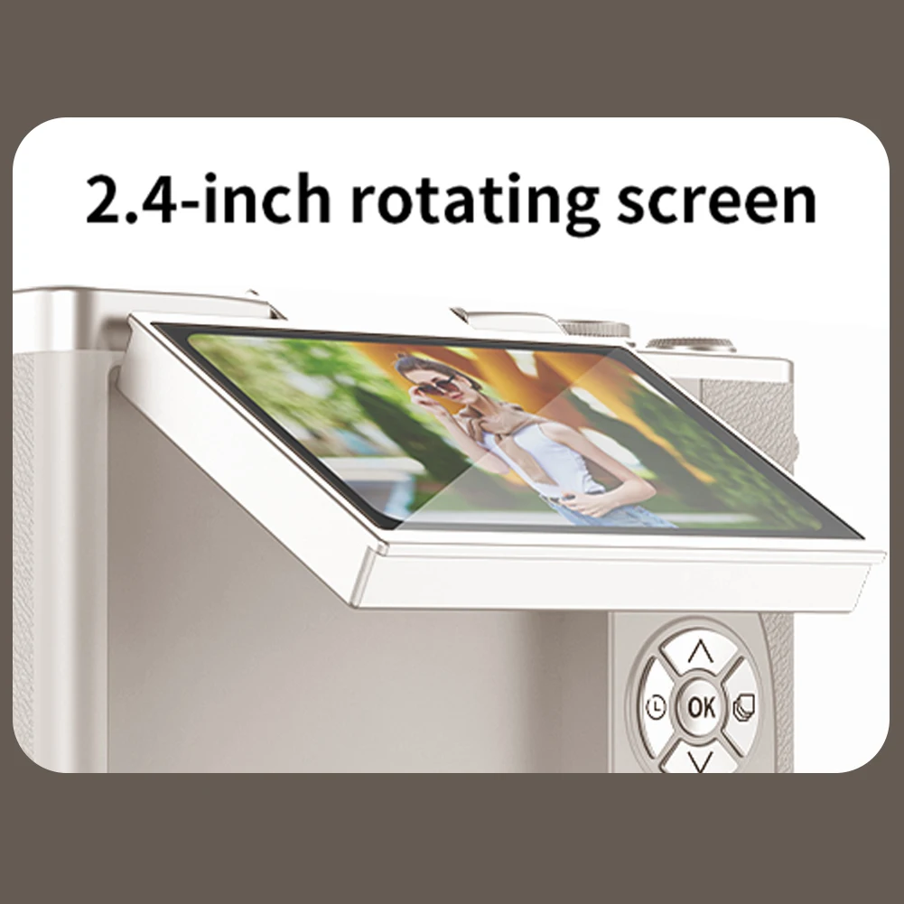 Caméscope de photographie 4K à double objectif, enregistreur vidéo LED, Webcam Rechargeable en direct pour appels vidéo en direct, réunion en ligne