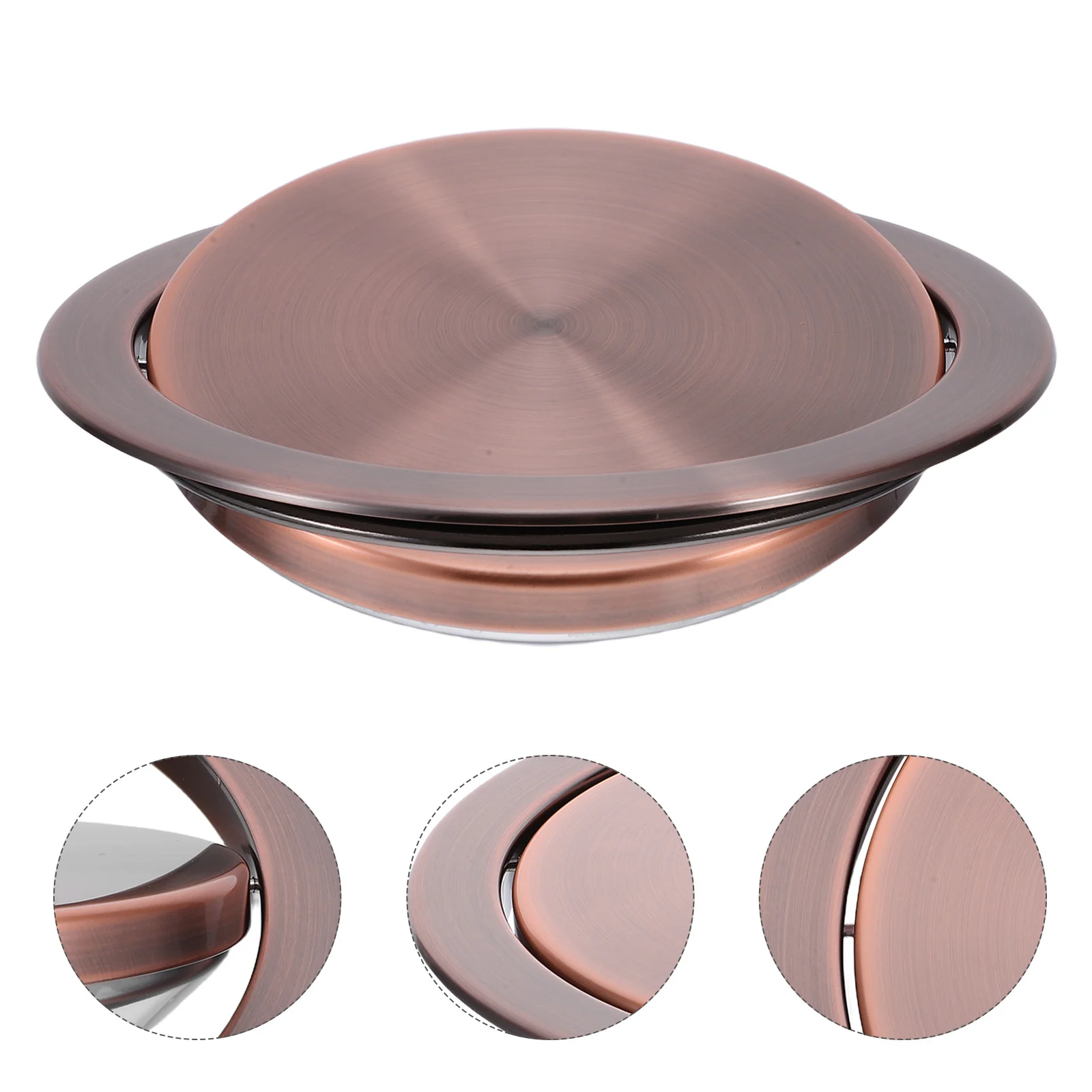 

Stainless Steel Recessed Trash Lid Round Countertop Garbage Can Cover Built-in Swing Waste Basket Lid for Kitchen Bathroom Easy