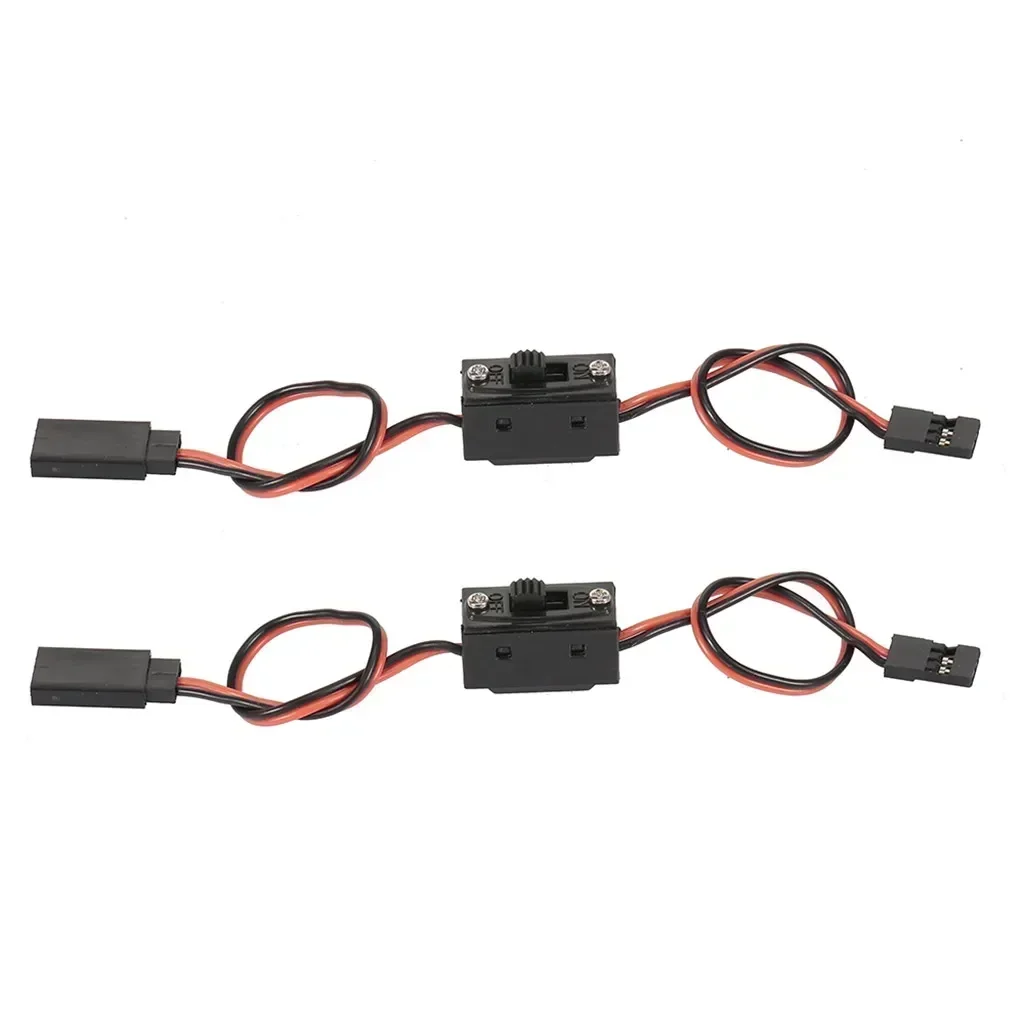 2PCS Receiver Extra Channel Extended Cable with Power Switch for 1/10 1/8 Trxs Rc4wd Tamiya Axial scx10 RC Car Drone Airplane