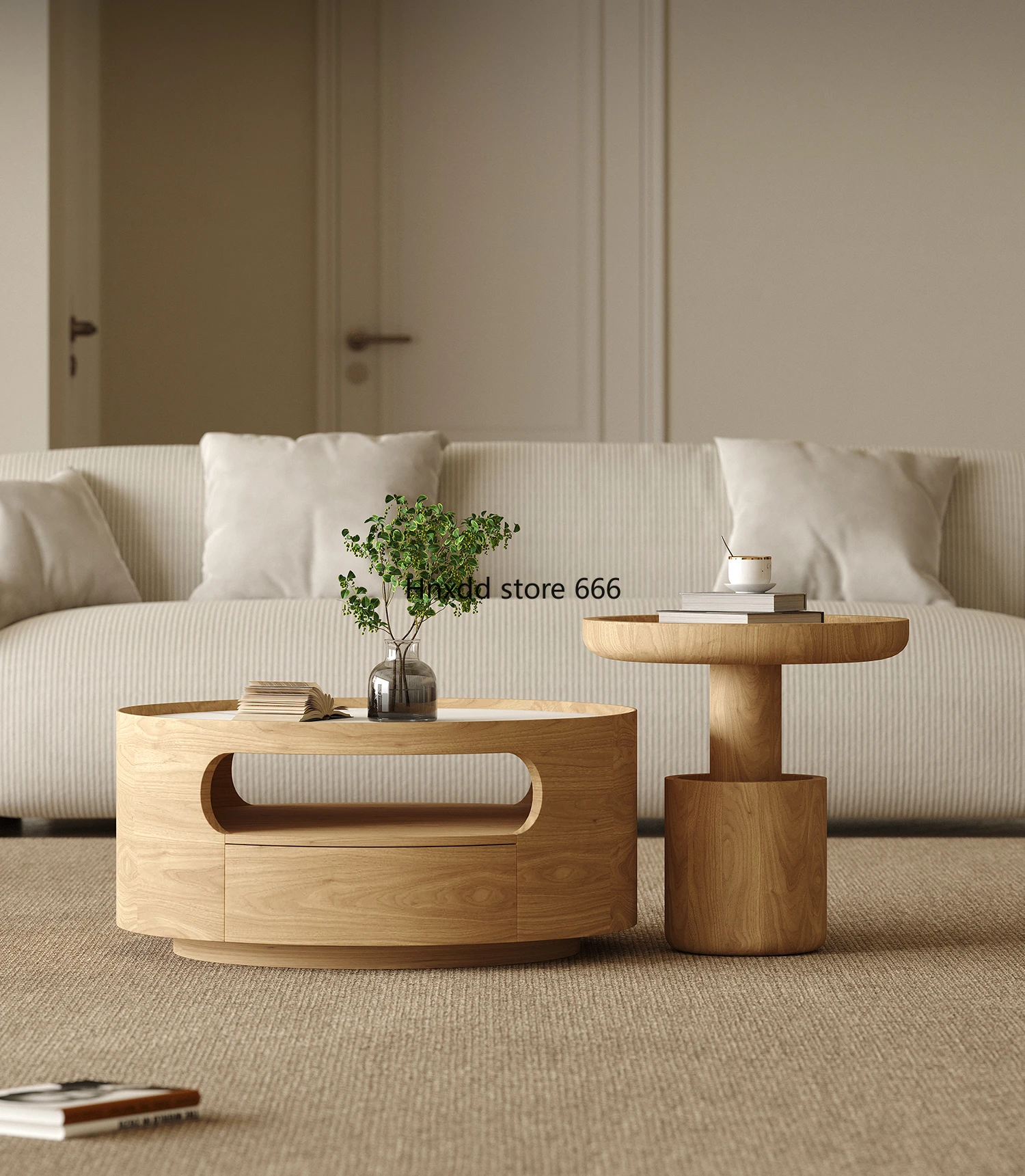 Nordic solid wood coffee table