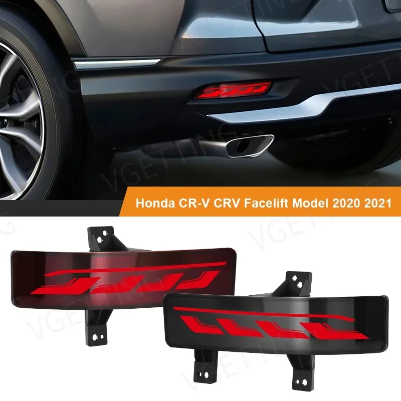 For Honda CRV CR-V 2020 2021 2022 LED Rear Bumper Reflector Light Dynamic Flowing Turn Signal Brake Lamps Car Accessories